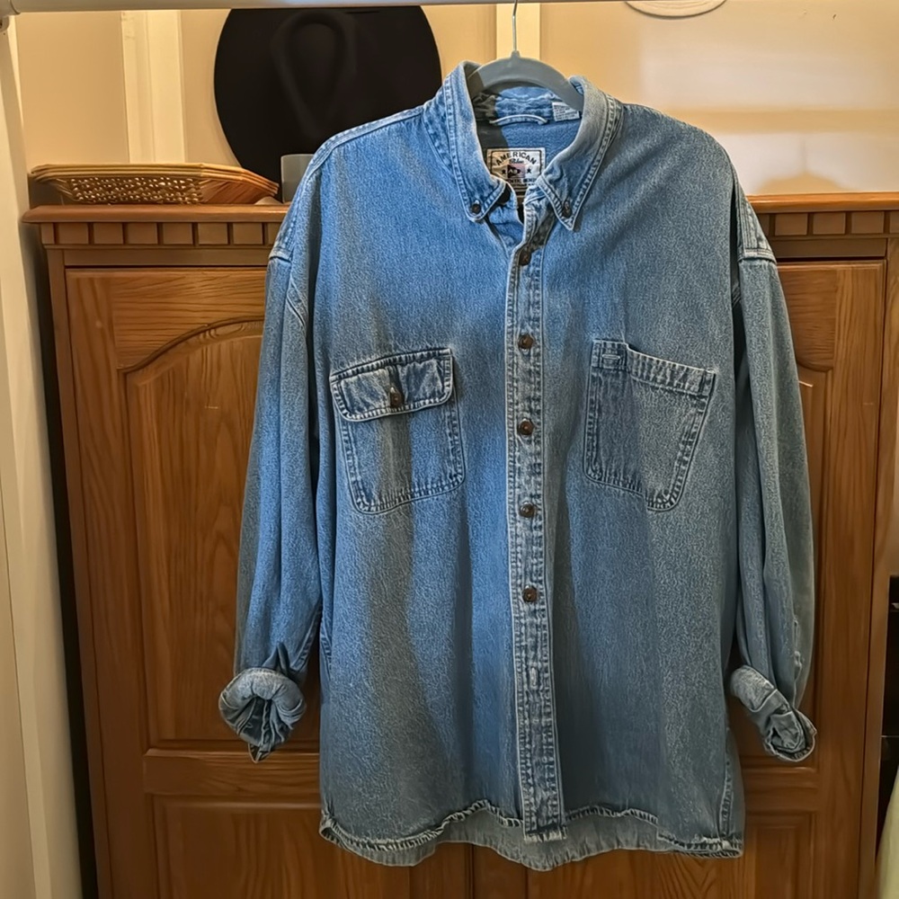 Denim button down